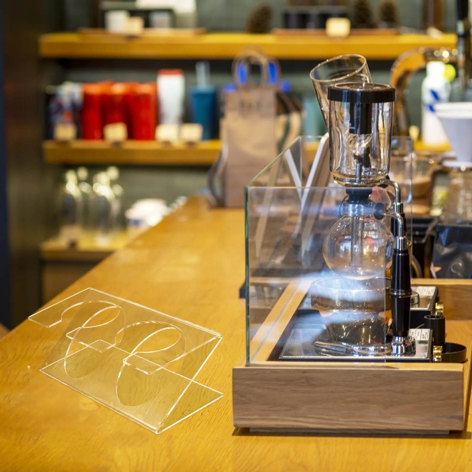 Clear Acrylic Coffee Bean Display Rack 2-Slot Test Tube Organizer for Fresh Storage Elegant Kitchen Tea Bar Counter Accessory