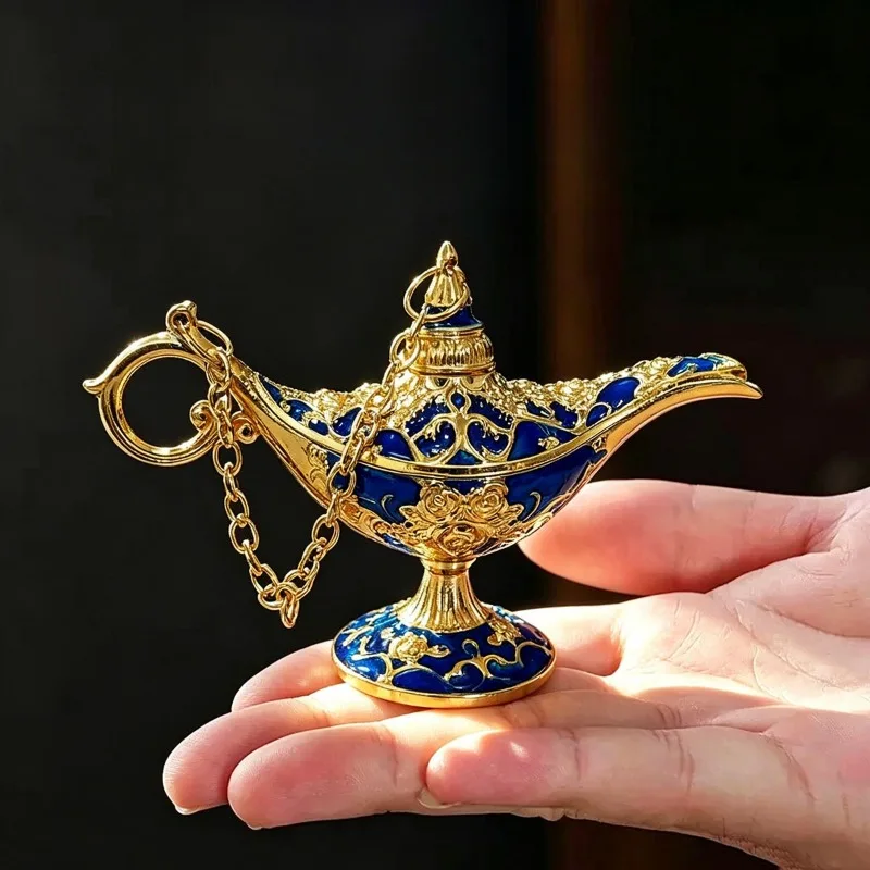 1Pc Wishing Lamp Aladdin Lamp Ornament Living Room Decoration Vintage Palace Style Russian Home Festivals Dinner Decor Crafts