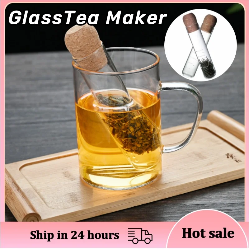 Glass Pipe Tea Infuser Transparent Tea Leak Heatresistant Tea Maker Filter Tea Mate Spice Herb Teaware Tool Kitchen Accessories