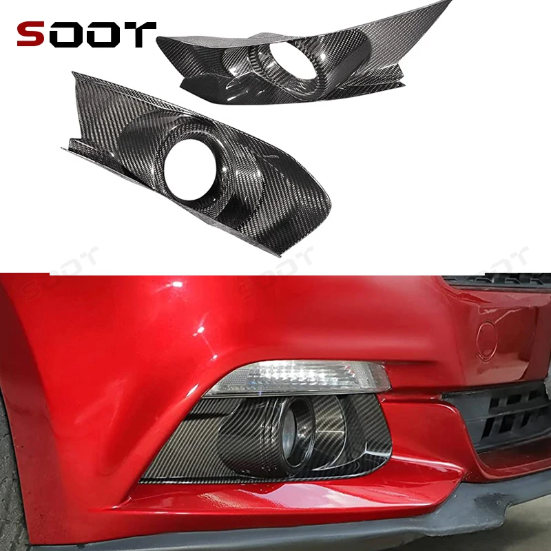 

For Ford Mustang 2015+ Carbon Fiber Front Bumper Air Vent Cover Trims lamp frame Car Auto Parts