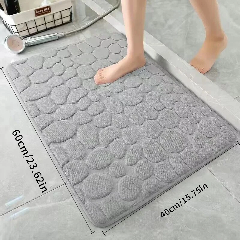 Pebble embossed bath blanket, memory foam absorbent floor mat, bathroom floor mat, anti-skid door blanket, indoor floor mat