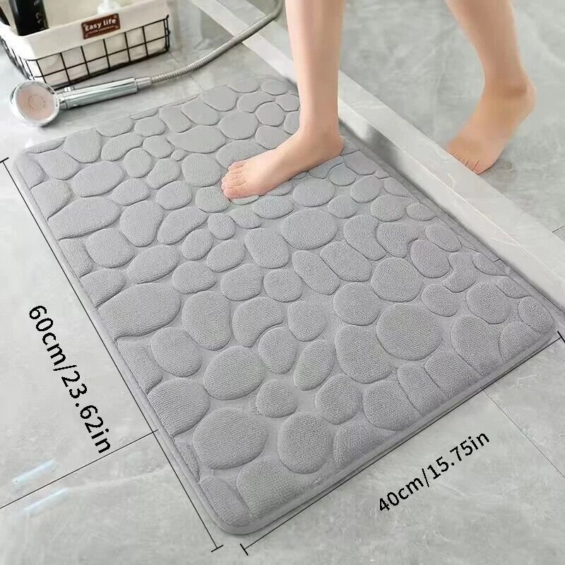  40X60cm Pebble Embossed Memory Foam Bath Blanket Absorbent Non-Slip Indoor Floor Mat for Bathroom Door 