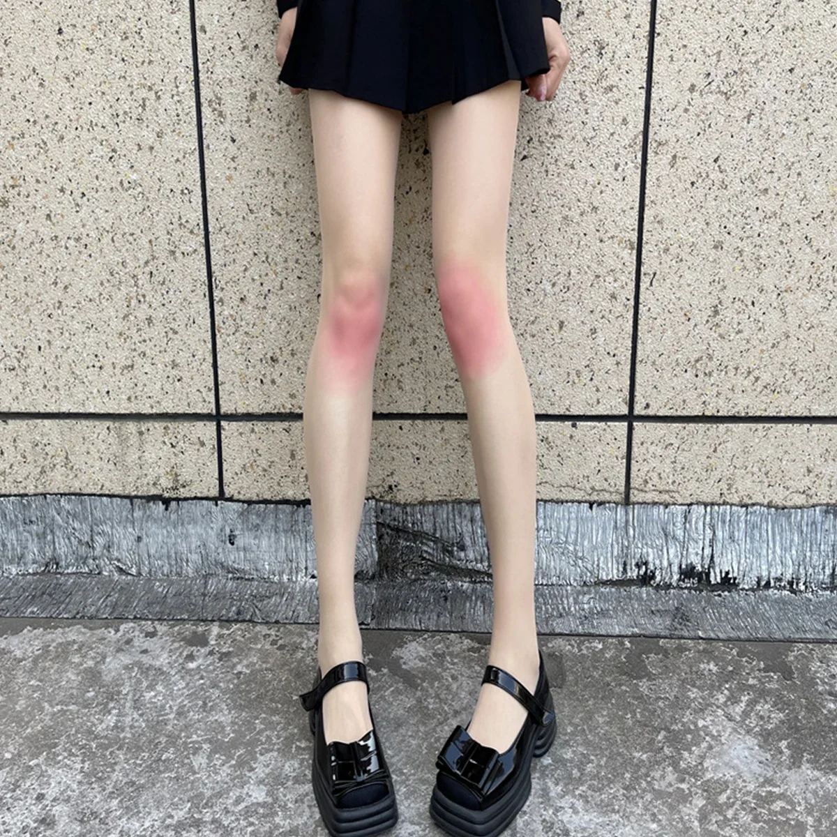 

1 Pair of Knee Blush Thin White Socks Cut Hook-free Pantyhose Day Series Women