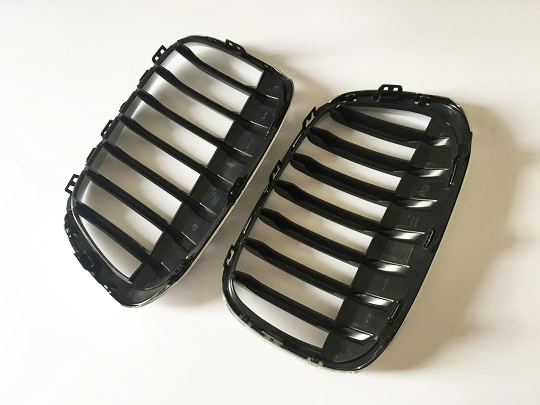 Front Kidney Grille Air  Racing Grill Fit For BMW X1 F48 F49 2016-2018 XDrive Car Accessories Replacement Part Chrome and Silver