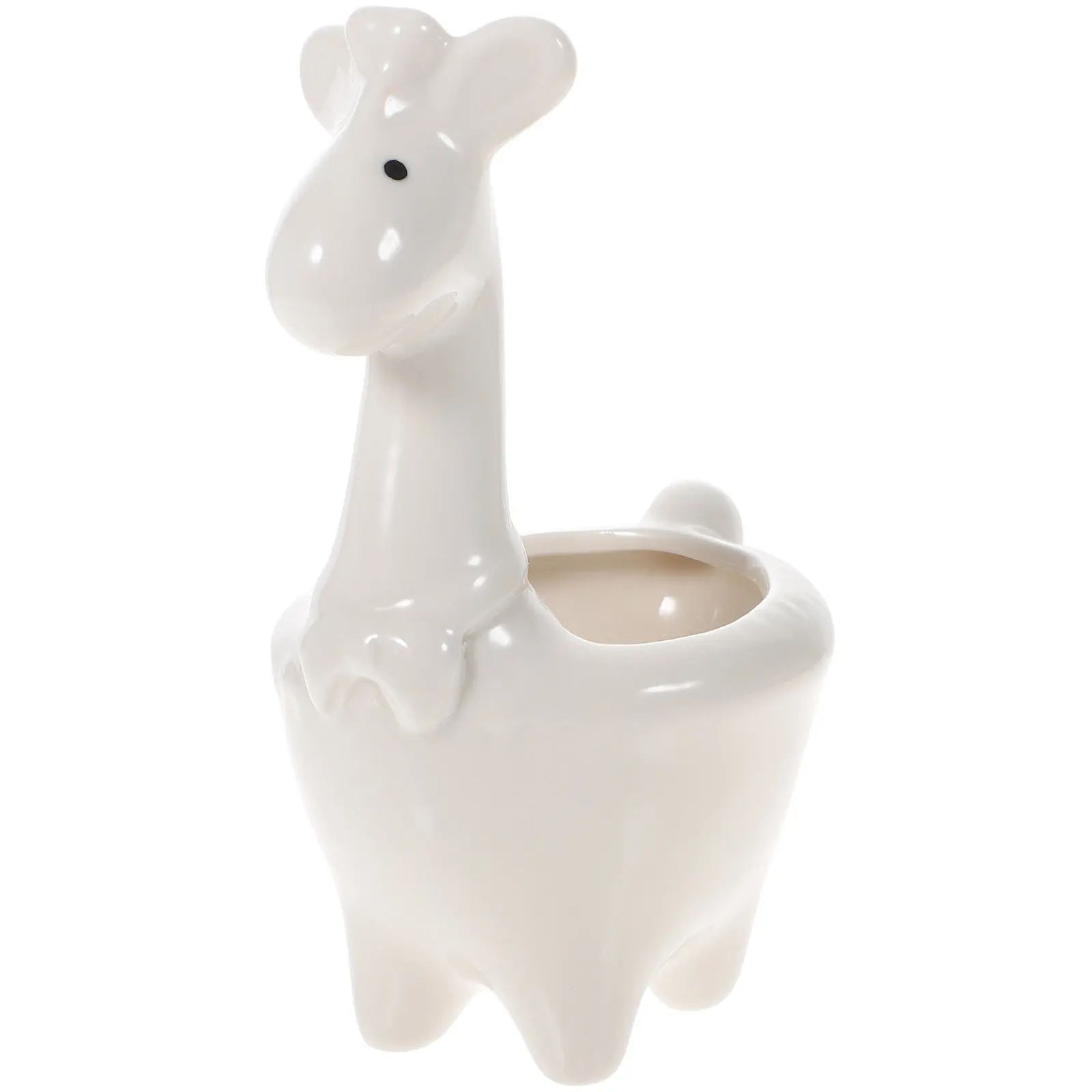 Ceramic Succulent Planter Deer Elephant Shape Small Bonsai Pot White Desktop Home Office Decor