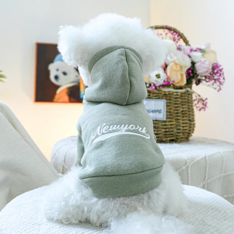 

Pet Dog Cat Hoodie New York Style Autumn Winter Warm Sweatshirt, Cute Pet Circle Fashion Outfit Clothing for Small Dogs