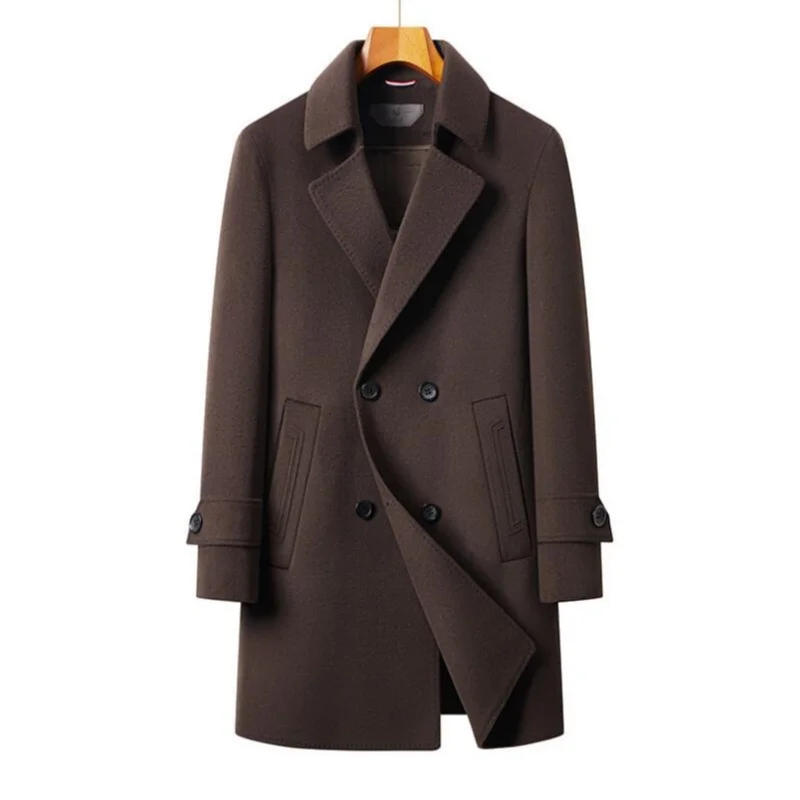 

Повседневные мужские утепленные шерстяные пальто на гусином пуху, зима 202, теплая ветровка, куртки-пуховики, верхняя одежда, однотонное шерстяное пальто