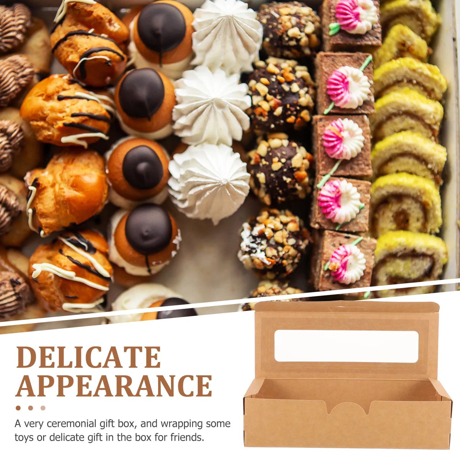 

20pcs Window Cake Boxes Small Treat Containers Half Dozen Strawberry Baking Supplies Party Cupcake Boxes Compact Paper Box