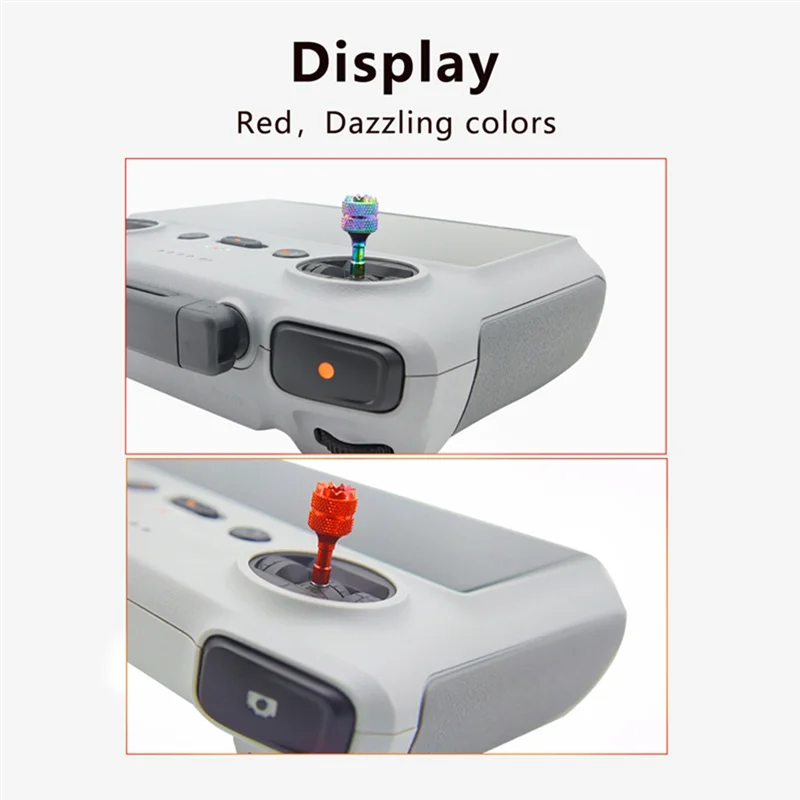 عصي التحكم لجهاز التحكم عن بعد DJI Mini 3 PRO/4 PRO متينة وسهلة التركيب وسهلة الاستخدام عصا التحكم الروك الإبهام باللون الأحمر الاحتياطي