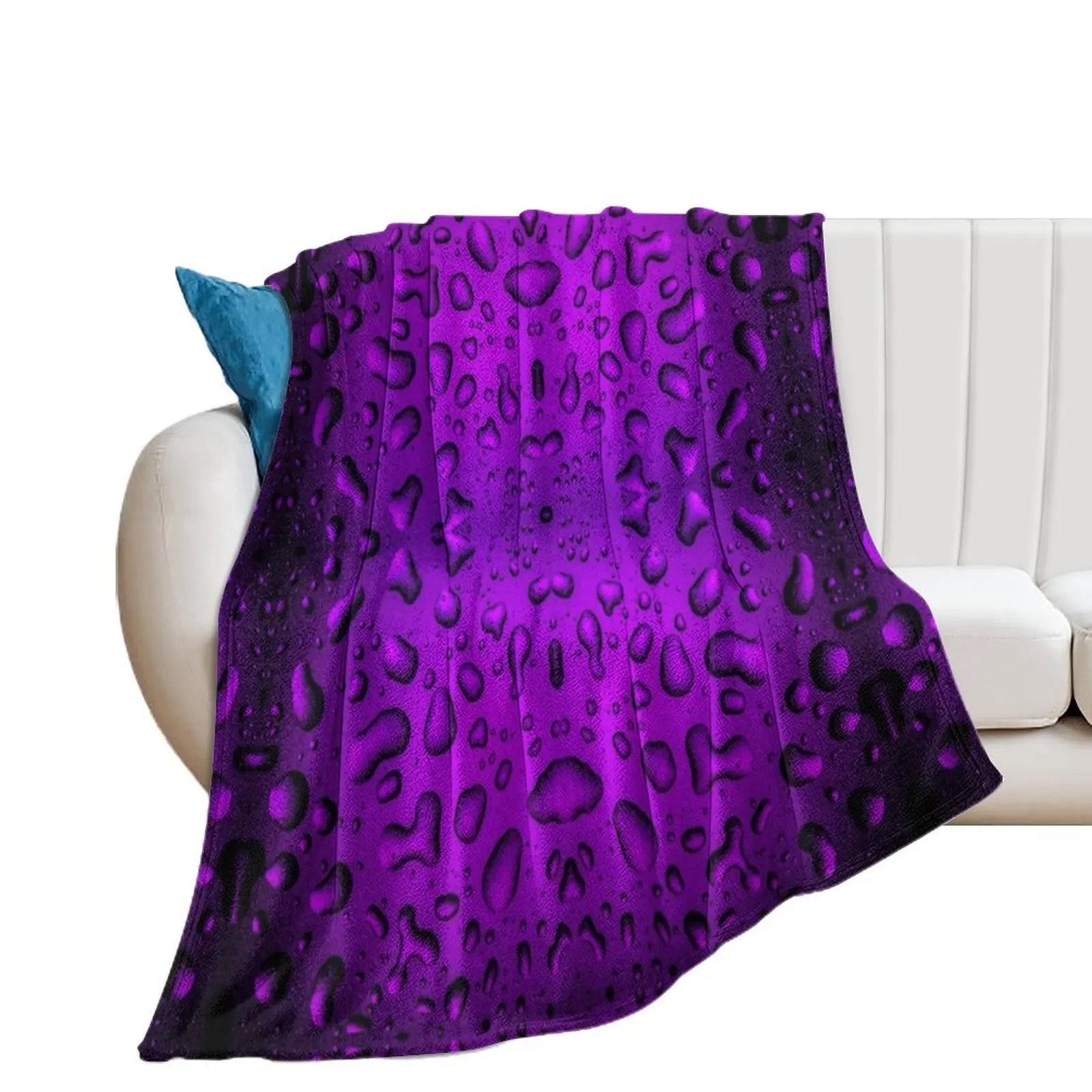 Cool Grainy Purple water drops cool summer fresh Throw Blanket Weighted For Decorative Sofa Blankets