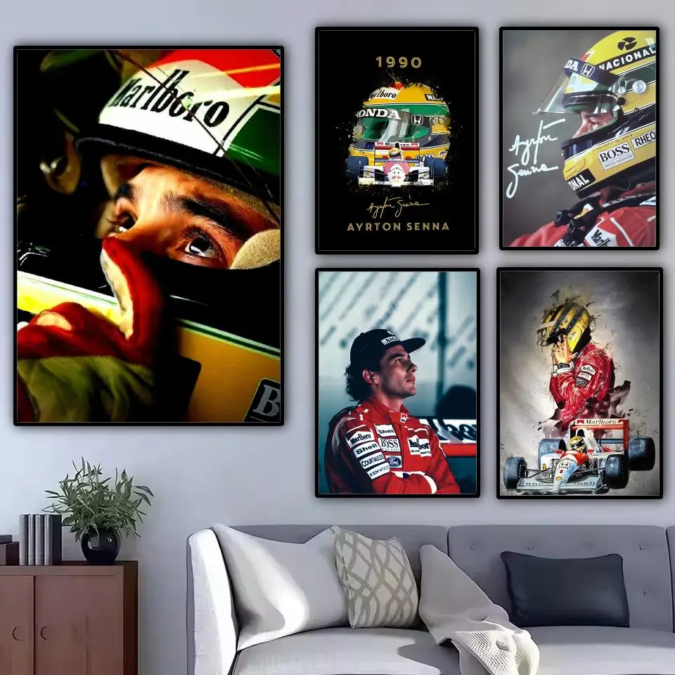 f1-a-ayrton-senna-живопись-каллиграфия-холст-плакат-без-складок-водонепроницаемый-прочный-все-пространство-Настенный-декор