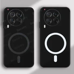 Case For Tecno Camon 30 Premier CL9 / Camon 30 Pro 5G CL8 TPU Silicone Protective Cover With Magnetic Wireless Charging Sticker