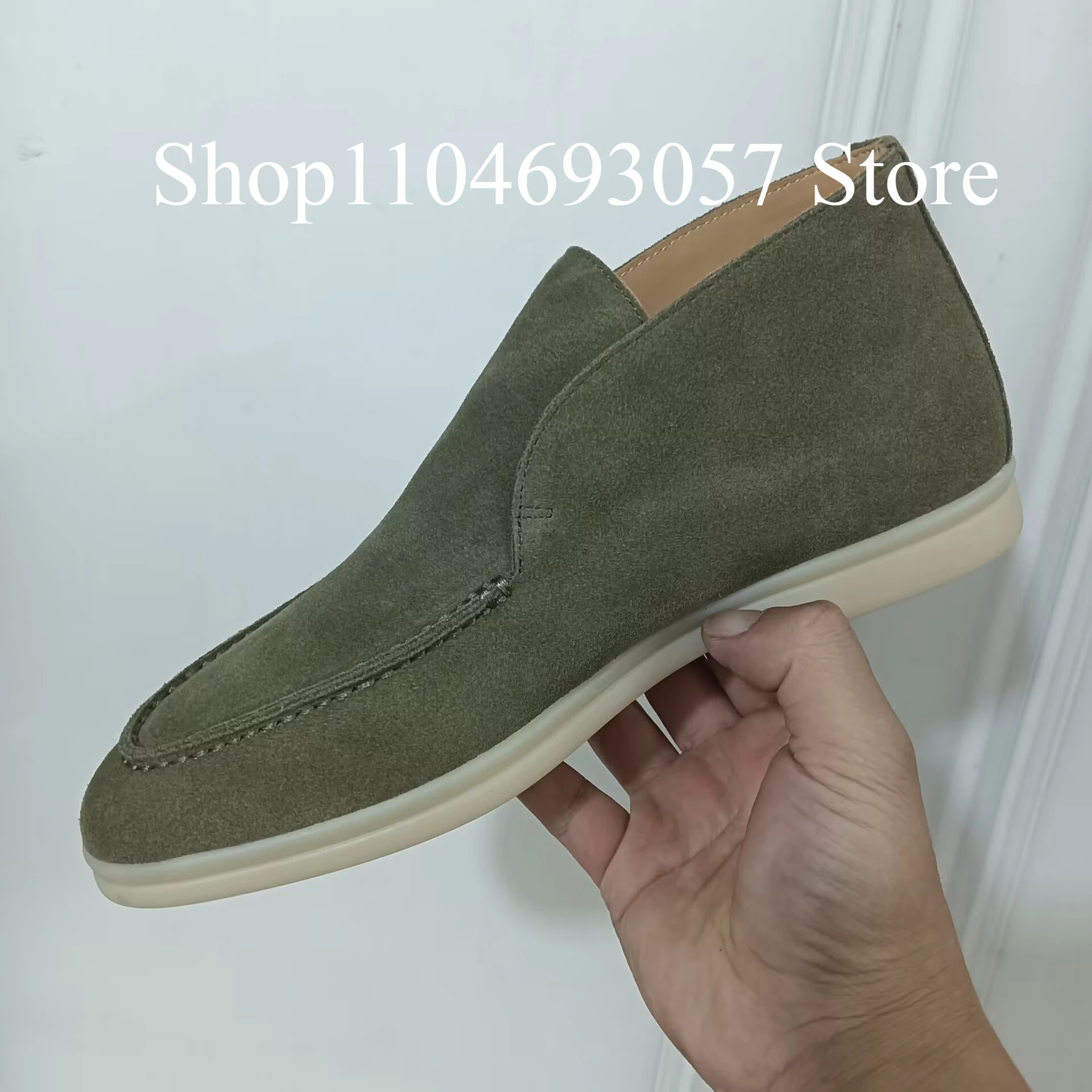 للجنسين عالية أنبوب المتسكعون أحذية رجالية عادية جميع الجلود الحقيقية المشي أحذية نسائية حذاء الكاحل جلد البقر المدبوغ #2