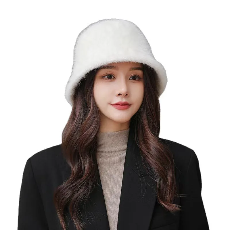 Shearling Sheepskin particles Hats Women Winter Warm Classic Luxury Caps High Quality Hat Ladies Fashion New Design Bucket Cap