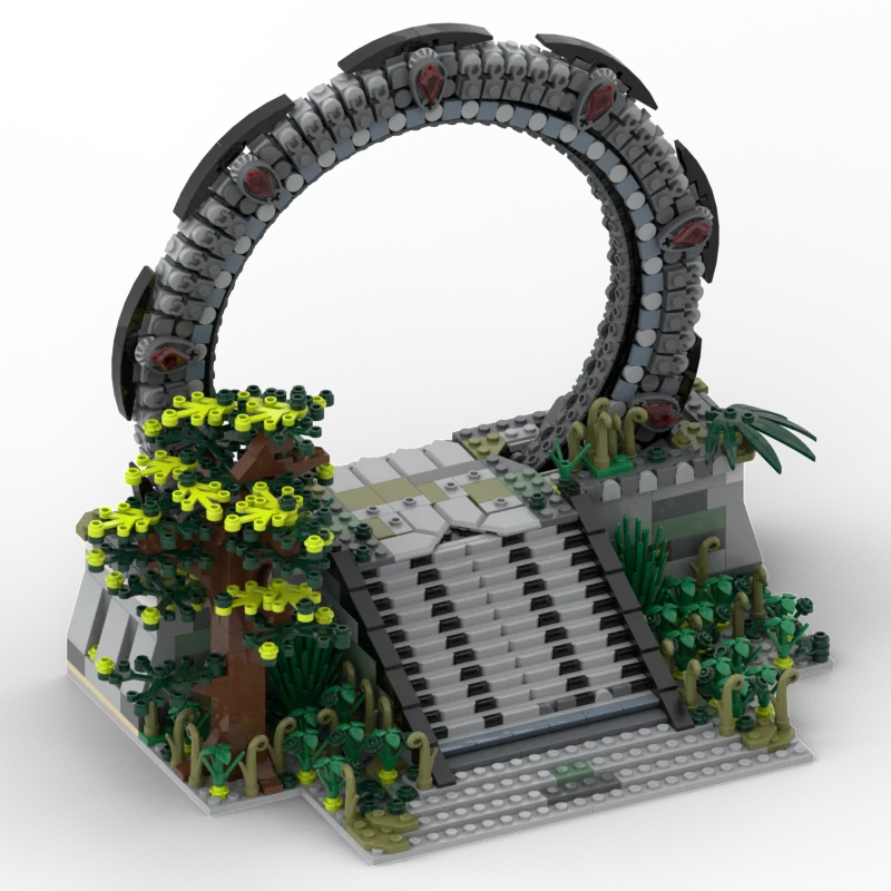 MOC- Time and Space Gate, Planet Travel, Interstellar Jump Gate, Small Building Block Assembly Toys, Science Fiction Film Series