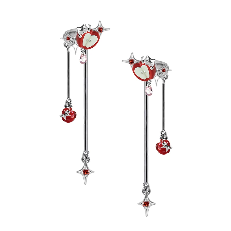 MASW Original Design Luxury Temperament Red Apple Clip Earrings For Women 2025 Trend New Fashion Jewelry Accessories