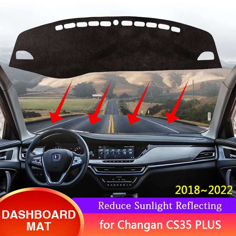 Car Dashboard Dash Mat Covers For Changan CS35 PLUS 2018 2019 2020 2021 2022 Sunshade Anti-sun Carpet Auto Accessories Stickers