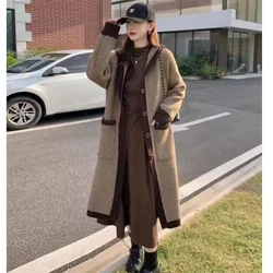 2023 Autumn Winter New Sweater Female Korean Knee Cardigan coat Long Thick Trend Jacket Commuter Women's Hooded Fashion Top Lady