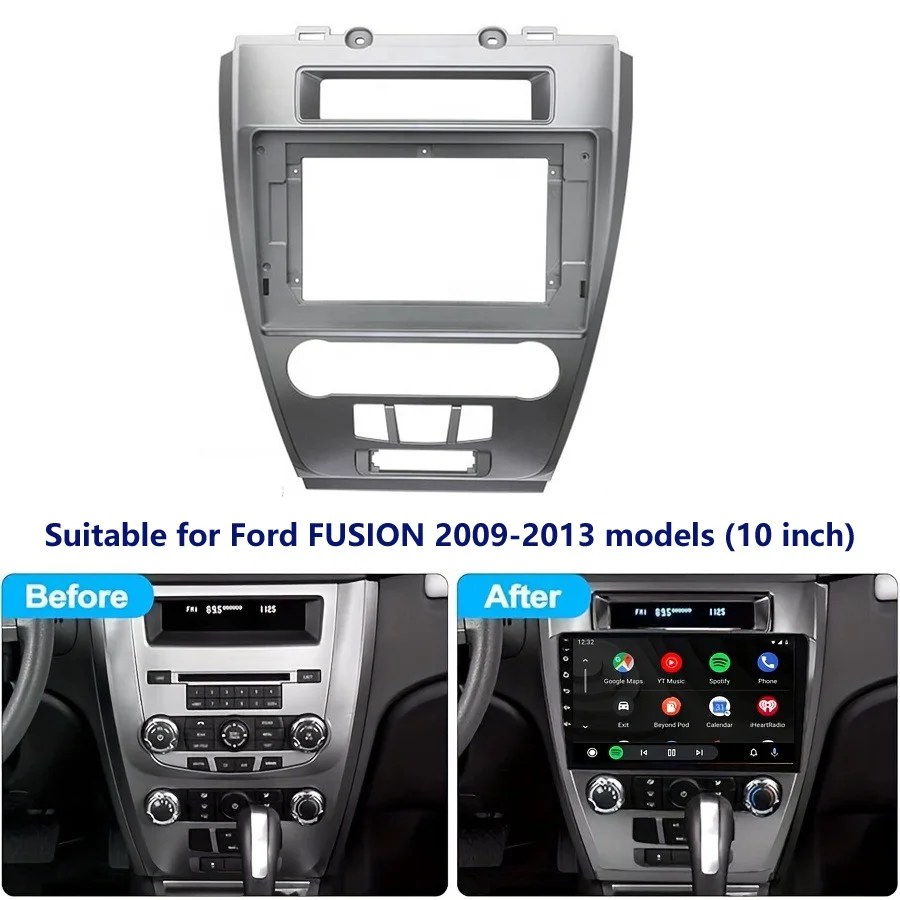

Рамка автомобильного радио подходит для 2009-2013 (10,1 дюйма) лицевая рамка Ford FUSION Android с большим экраном навигационная лицевая рамка, без батареи