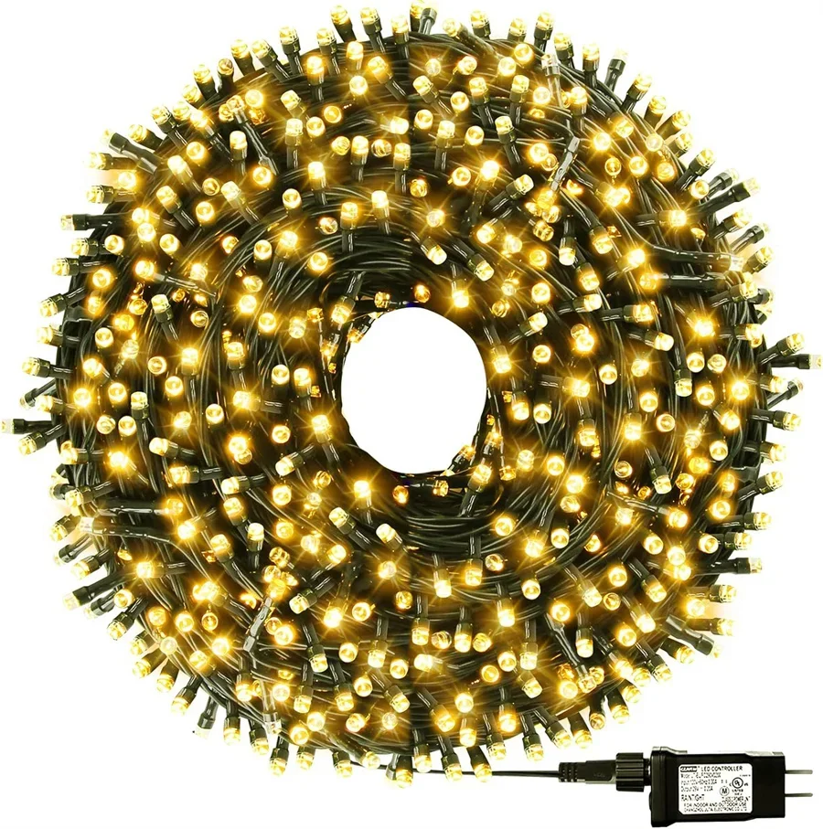 20M 50M 100M Christmas Tree Fairy Light Outdoor String Light 8 Modes Wedding Garland Lights for Garden Patio Backyard Decor