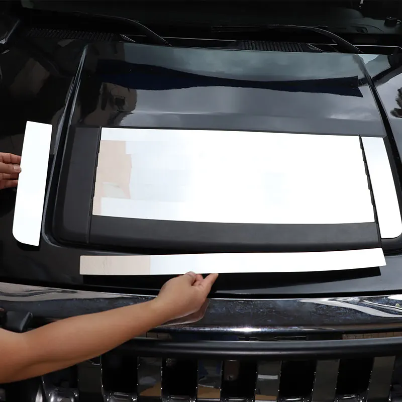 For Hummer H3 2005-2009 car styling Stainless steel bright Car Hood Deck Ventilation Panel cover trim Sticker Car Accessorie