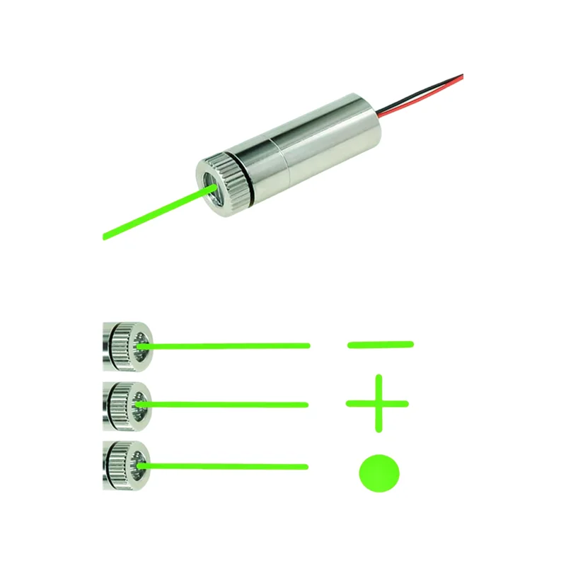 Imagem -05 - Módulo Laser de Luz Verde Linha Horizontal Metal Laser Cabeça Stage Lawn Lights Acessórios Starlight Cross Dc2.35v 532nm 45mw