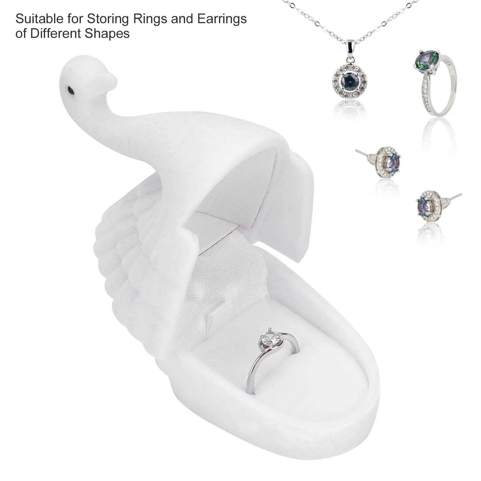 

Clearance Deal Jewelry Box Swan Shape Flocking Inside Retro Small Exquisite Unique Portable Earring Box Christmas Birthday Gift