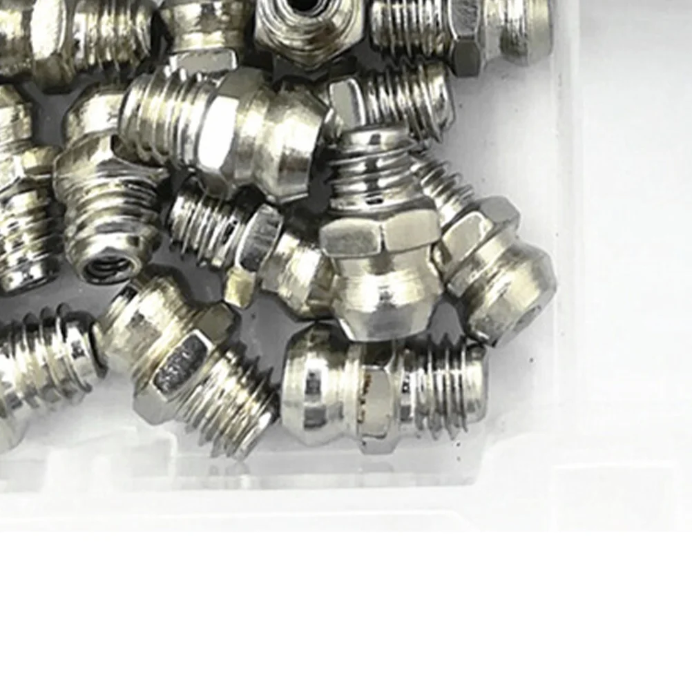 

61pcs Grease Fittings Kit M8 M10 Straight Head Flat Head Oil Nipple For Machinery Construction Tools Lubrication Repair Tool