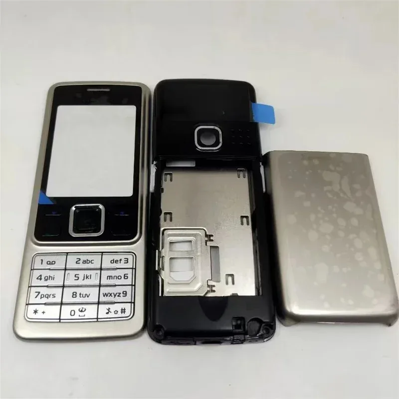 

10 шт./лот для Nokia 6300, полный полный корпус мобильного телефона, рамка, задняя крышка аккумулятора, английская клавиатура