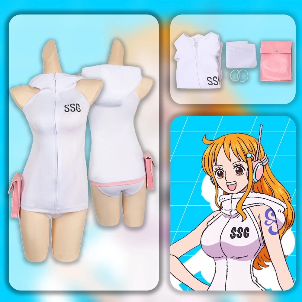 Anime Nami Cosplay Costume para Meninas, Fantasia Vestidos Acessórios, Halloween Carnival Suit, Adulto Feminino Roleplay, Roupa, Peça