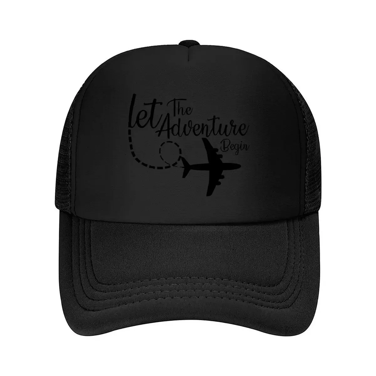 New Inspirational Travel Motif Let The Adventure Begin Mesh Baseball Cap