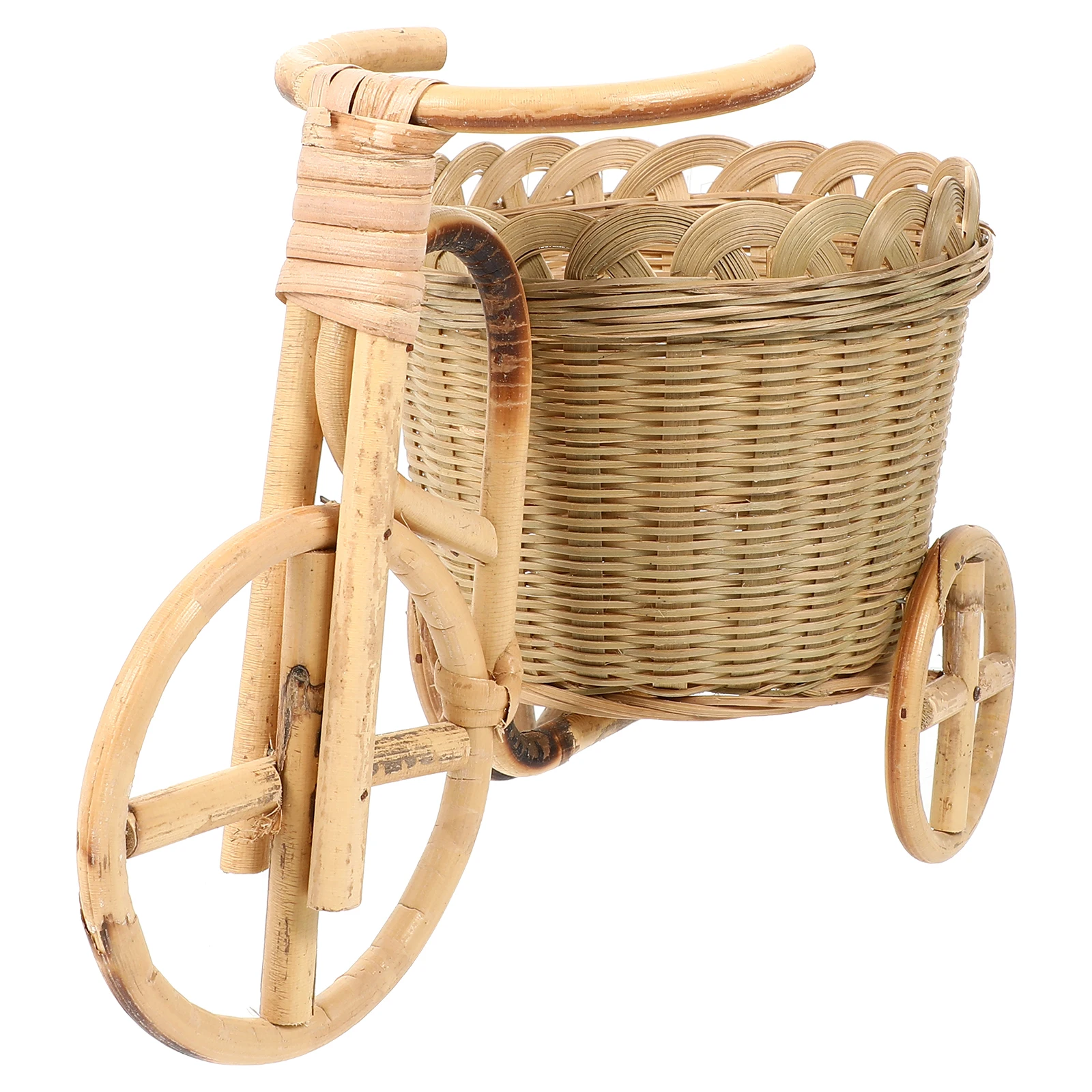 

1pc Bamboo Storage Decoration Mini Handmade Basket Woven Yellow Kids Room Organizer Handmade Basket Vase Home Accessories