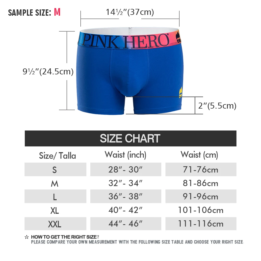 PINKHERO Underwear,Comfy And Soft Boxer Briefs，Standard European and USA Version Size,Funny Novelty Waistband Of The Rainbow