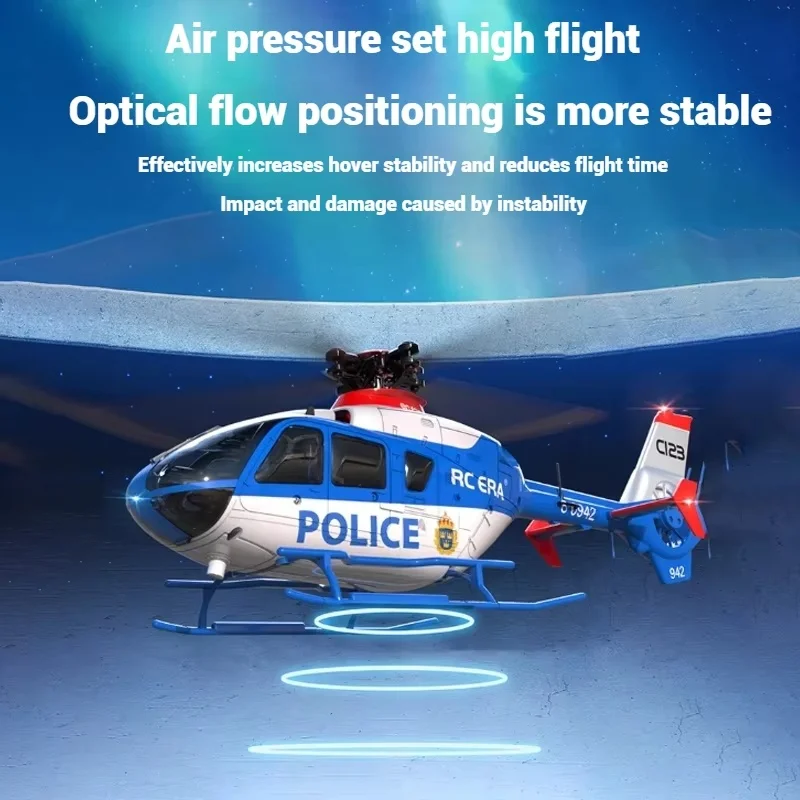 Helicóptero teledirigido RC sin escobillas, volador rodante y inverso, doble hoja de 6 vías, Ec-135 Culvert, avión de simulación, juguete para niños