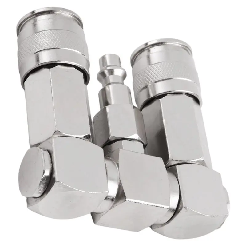 [NEWA64Z!】 Air Hose Connector 2 Way Air Hose Splitter 1/4 In Air Compressor Fittings Swivel 360 Degrees Connectors Replacement