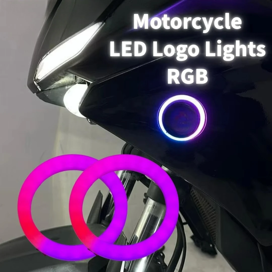 

Светодиодная лампа с подсветкой для логотипа Yamaha, 50 мм, RGB, кольцевая лампа с крышкой, Angel Eye