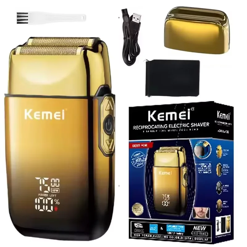 Kemei Men's Professional Electric Shaver Rechargeable Beard Shaving Shaving Machine LCD Beard