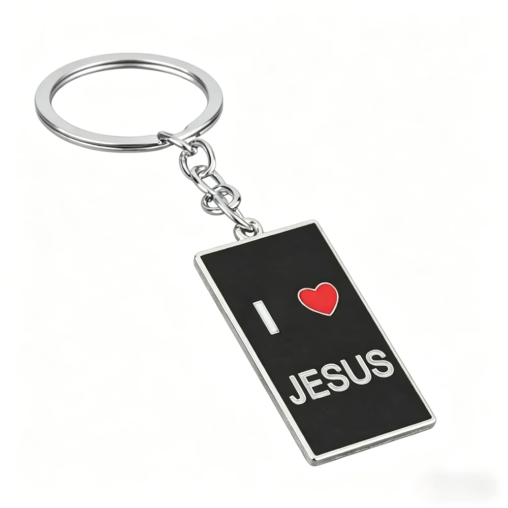 Ich liebe Jesus Kreativer Religiöser Anhänger aus Legierung Schlüsselanhänger Christliche Glaubensornamente Accessoires für Männer Frauen Schmuck Gebetsgeschenke – Detail 6