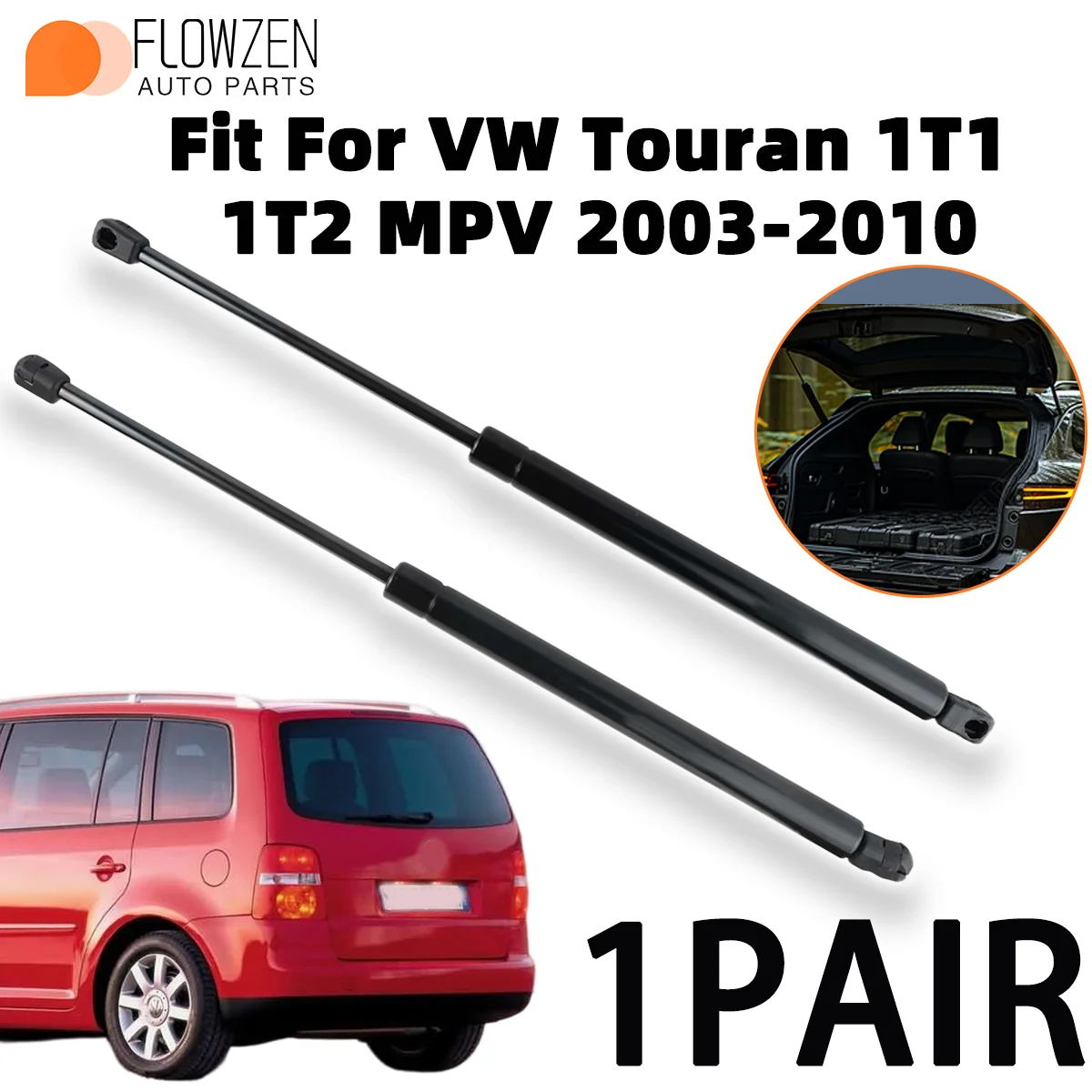 2pcs Trunk Gas Struts Spring Bar For VW Touran 1T1 1T2 MPV 2003-2010 OE 1T0827550C 1T0827550B Rear Shock Strut Bar Pressure Rod