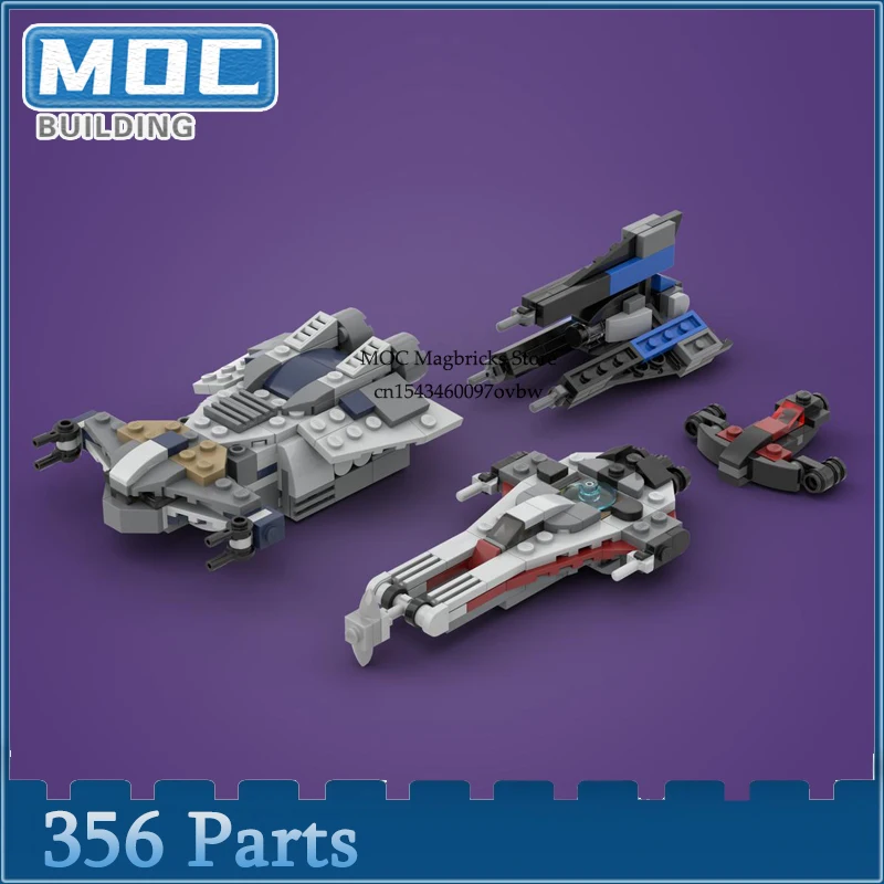 Seria kosmicznych Model Micro Starfighters MOC Klocki konstrukcyjne DIY Klocki montażowe Kolekcja kreatywnych zabawek Prezenty ekspozycyjne