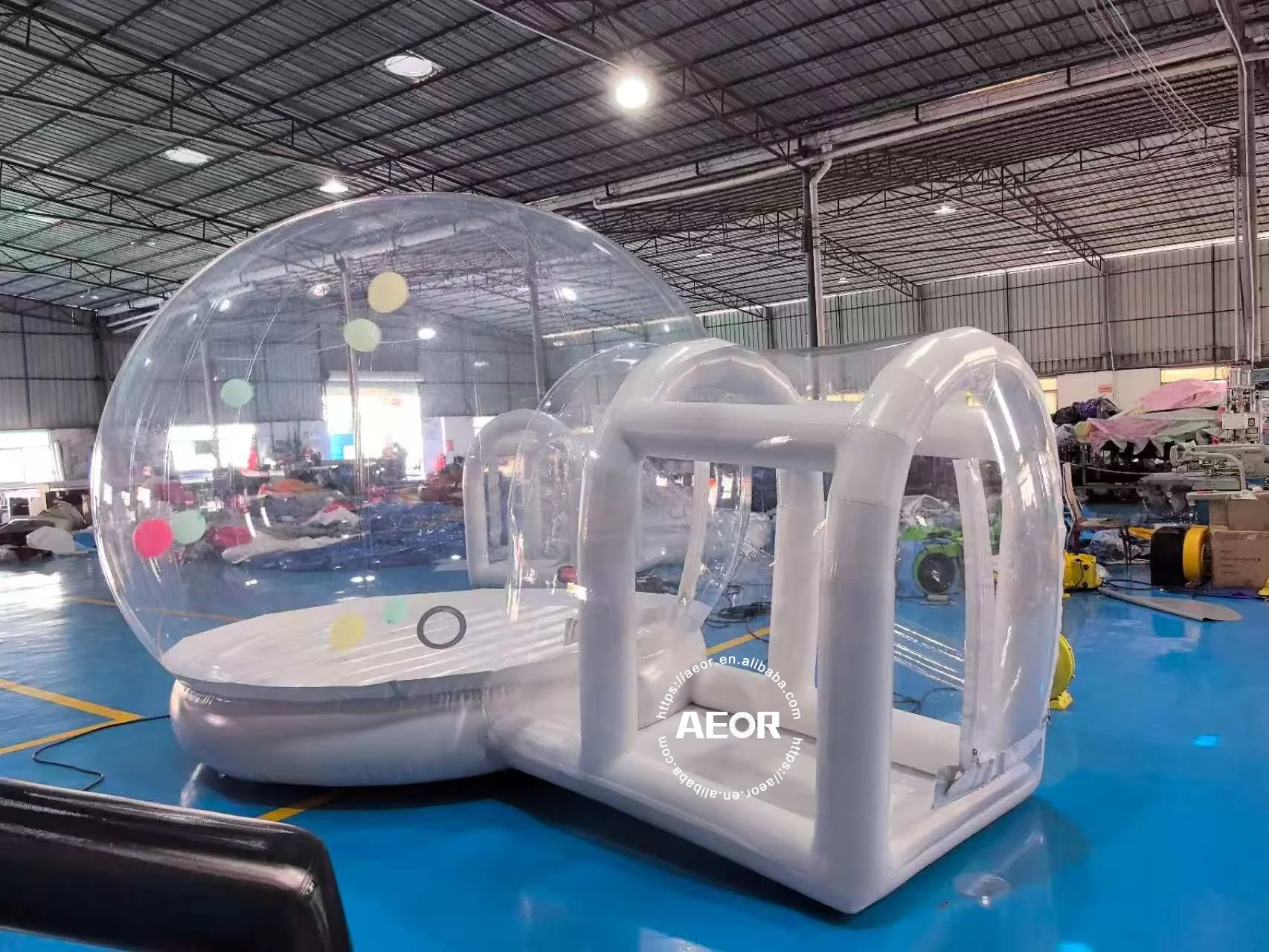 Fabryczny Dmuchany Domek Bąbelkowy 3m PVC Przezroczysty Namiot Bąbelkowy z Podkładką do Skakania na Imprezy