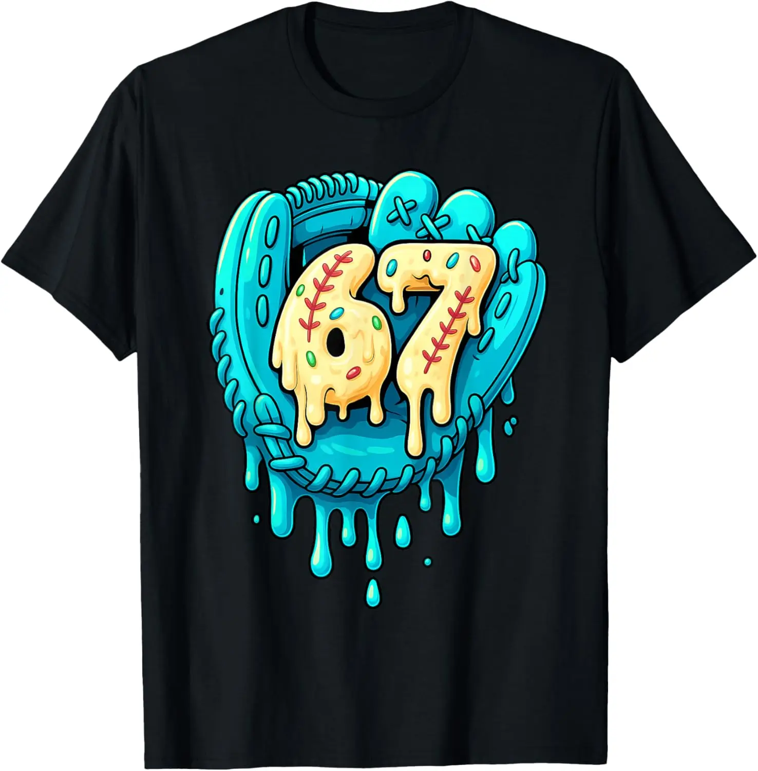 Baseball Drip 6 7 Number 67 Six Seven Meme Mens Boys Kids T-Shirt Summer Short-Sleeved Breathable Sweat-Wicking Versatile