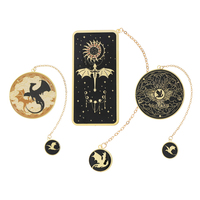 1/3PC Fourth Wing Round Plate Dragon Pattern Metal Bookmark, Reading Accessories for Men and Women Book Fans Learning Stationery
