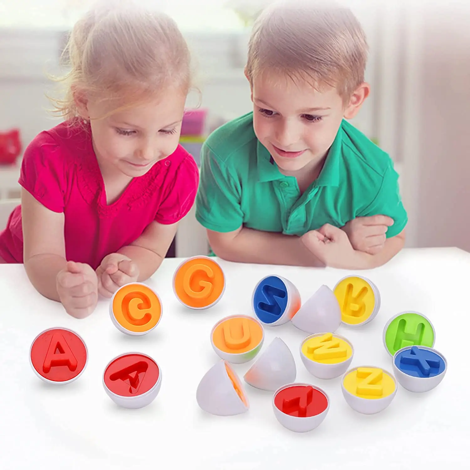 Montessori Babys pielzeug Farbform Match Ei Puzzle Geometrie passende Ei Buchstaben lernen frühen Lernspiel zeug für Kinder Geschenk