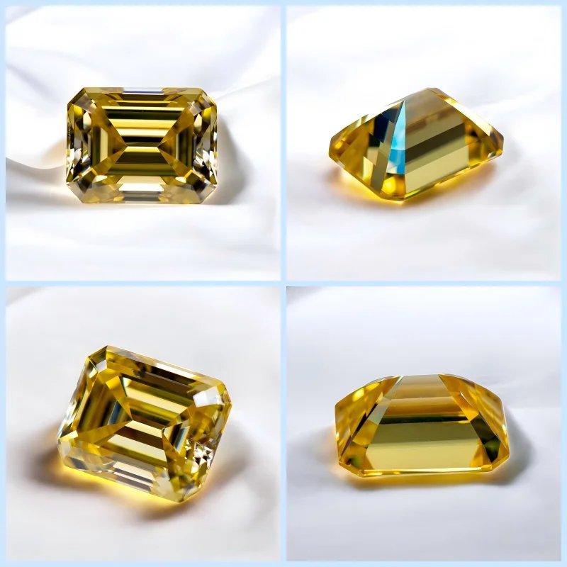 Moissanit-Steine im Smaragdschliff, VVS1-Reinheit, lose Edelsteinperlen für die Schmuckherstellung mit Zertifikat – Detail 4
