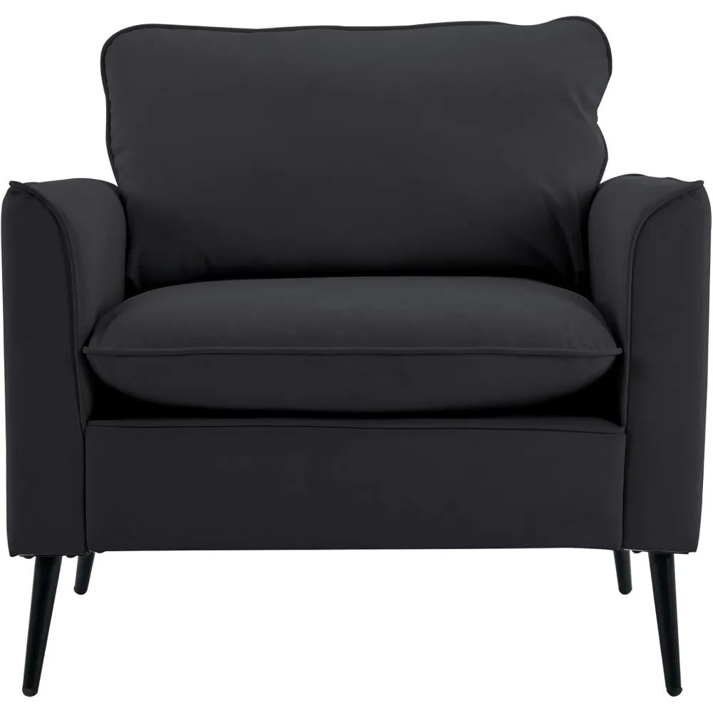 

Modern Faux Leather Chair Set of 1, Oversized Arm Chair for Living Room, Mid-Century Accent Sofa for Bedroom Comfy, Upholstered