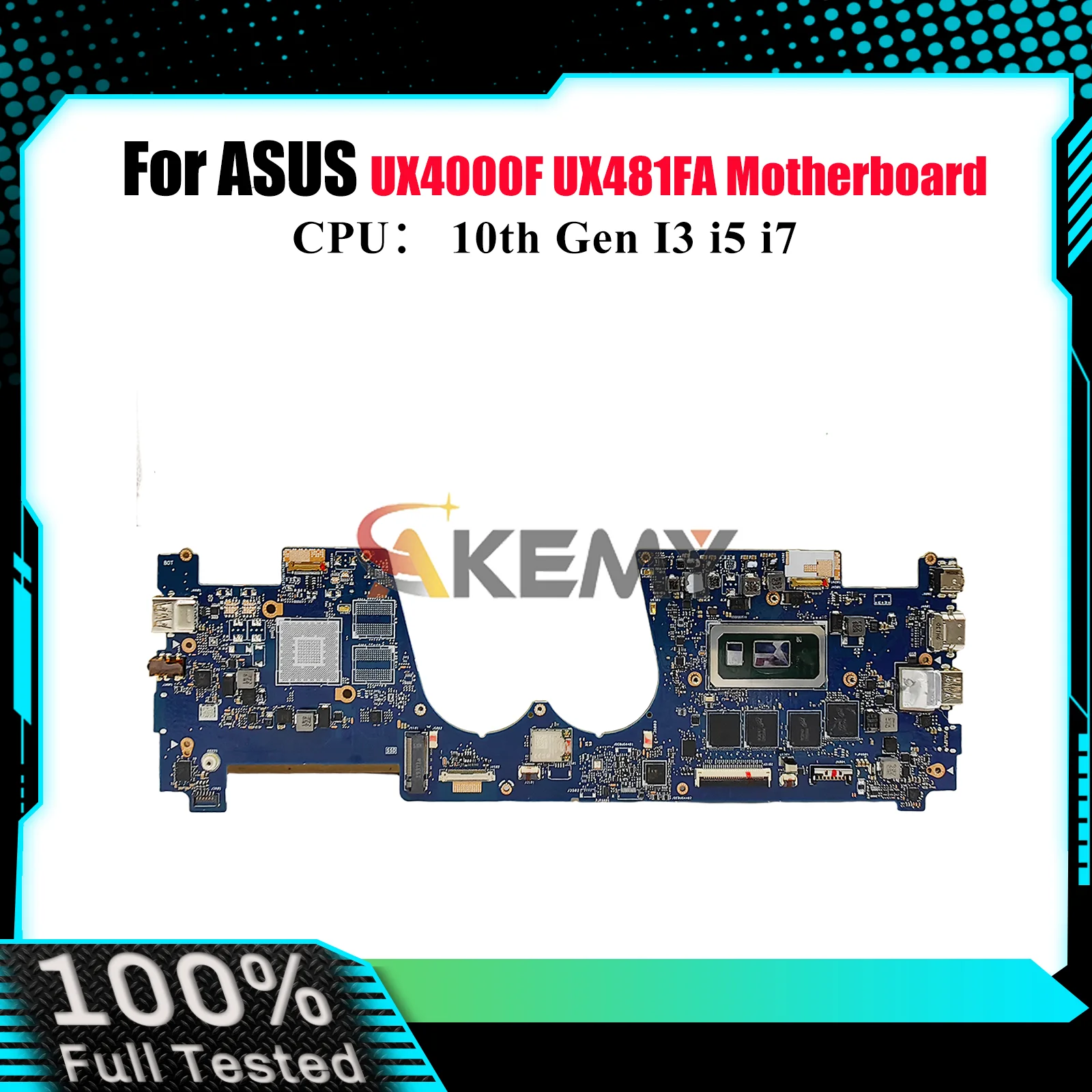 

UX481FA Laptop Motherboard For ASUS ZenBook Duo UX481F UX481FL UX4000F Mainboard 10th Gen I3 i5 i7 tests OK fast shipping stk