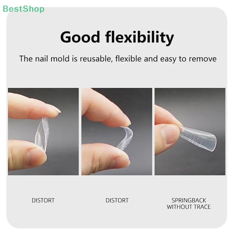 ★ ★ ★ 120개/박스 퀵 빌딩 젤 몰드 네일 시스템 풀 커버 팁 네일 연장 폼 탑 몰드 빌드 폼용