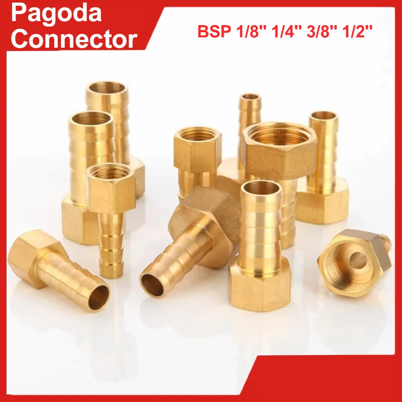 Pagoda Connector 6 8 10 12 14 16mm Hose Barb Connector Hose Tail Thread BSP 1/8