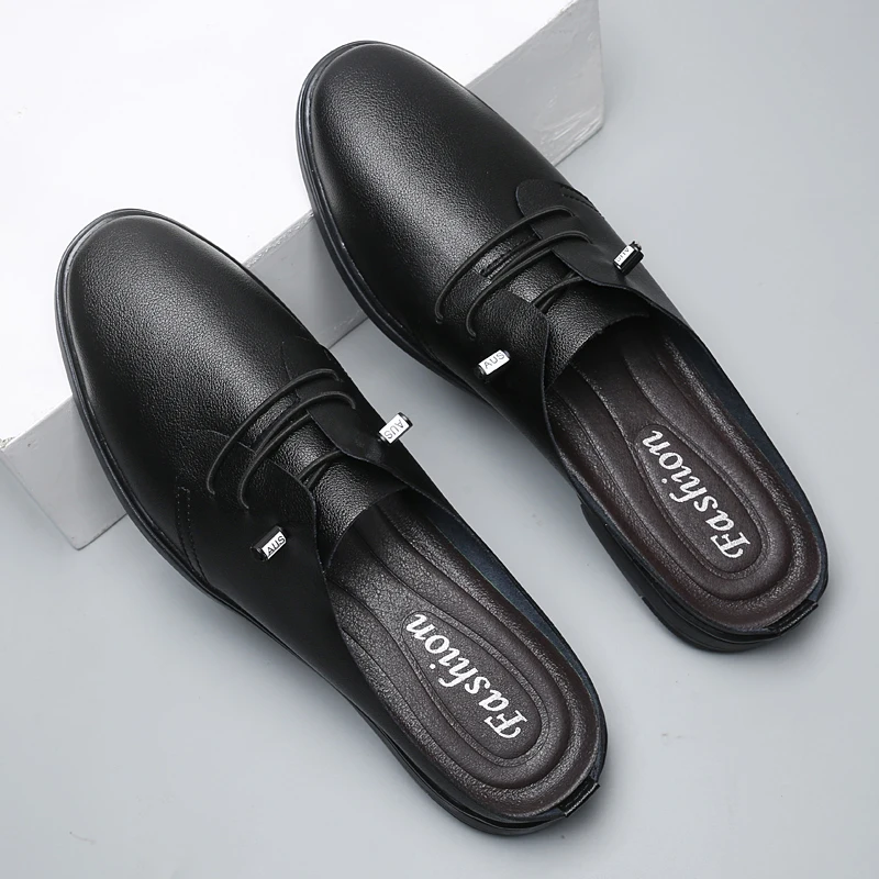 شباشب جلدية للرجال مقاس 37-47، رياضية، كاجوال، شاطئ، أحذية خارجية، بدون كعب، للقيادة، الحفلات، إلخ.